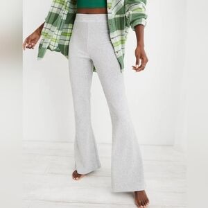 Aerie American Eagle Groove On Velour Ribbed High Waisted Flare Lounge Pants XS